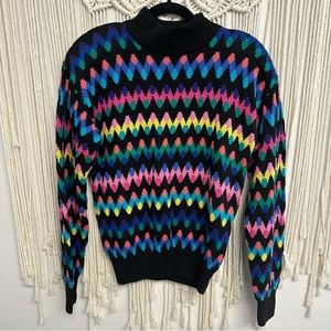 Vintage Nordstrom Town Square colorful sweater